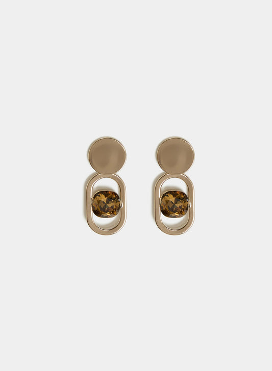 Women Faceted Stone Pendant Earrings Rust | Melanie Lyne