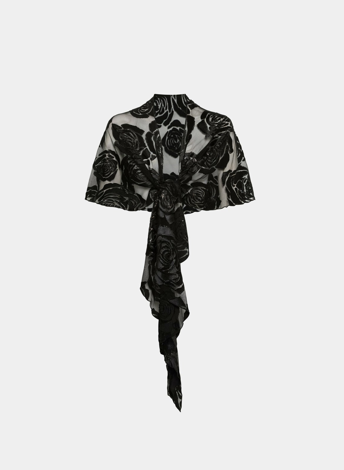 Women Rose Burnout Shawl Black | Melanie Lyne
