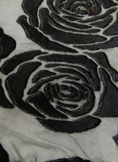 Women Rose Burnout Shawl Black | Melanie Lyne
