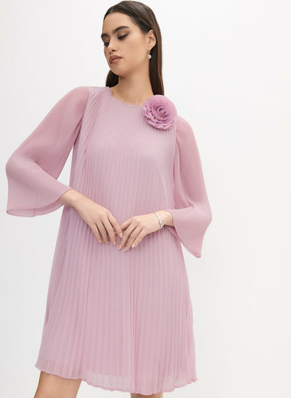 Women Plissé Rosette Dress French Rose | Melanie Lyne