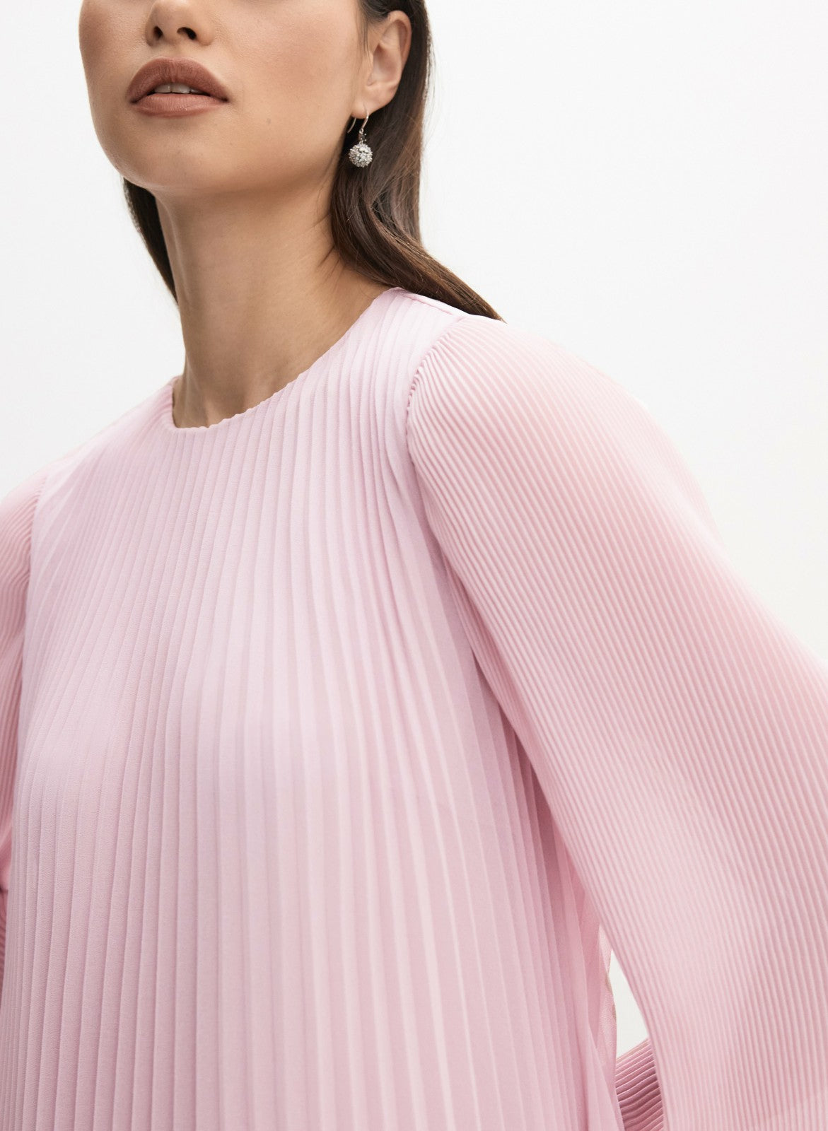 Women Plissé Rosette Dress French Rose | Melanie Lyne