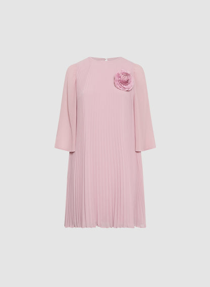 Women Plissé Rosette Dress French Rose | Melanie Lyne