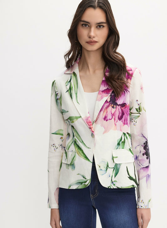 Women Frank Lyman - Floral Print Blazer White Pattern | Melanie Lyne
