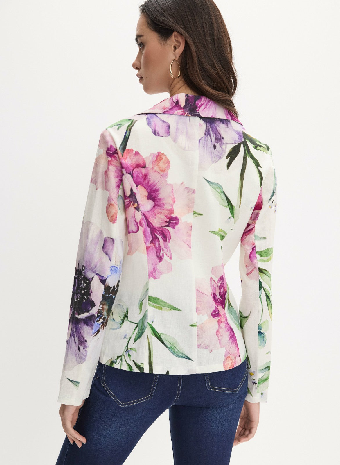 Women Frank Lyman - Floral Print Blazer White Pattern | Melanie Lyne