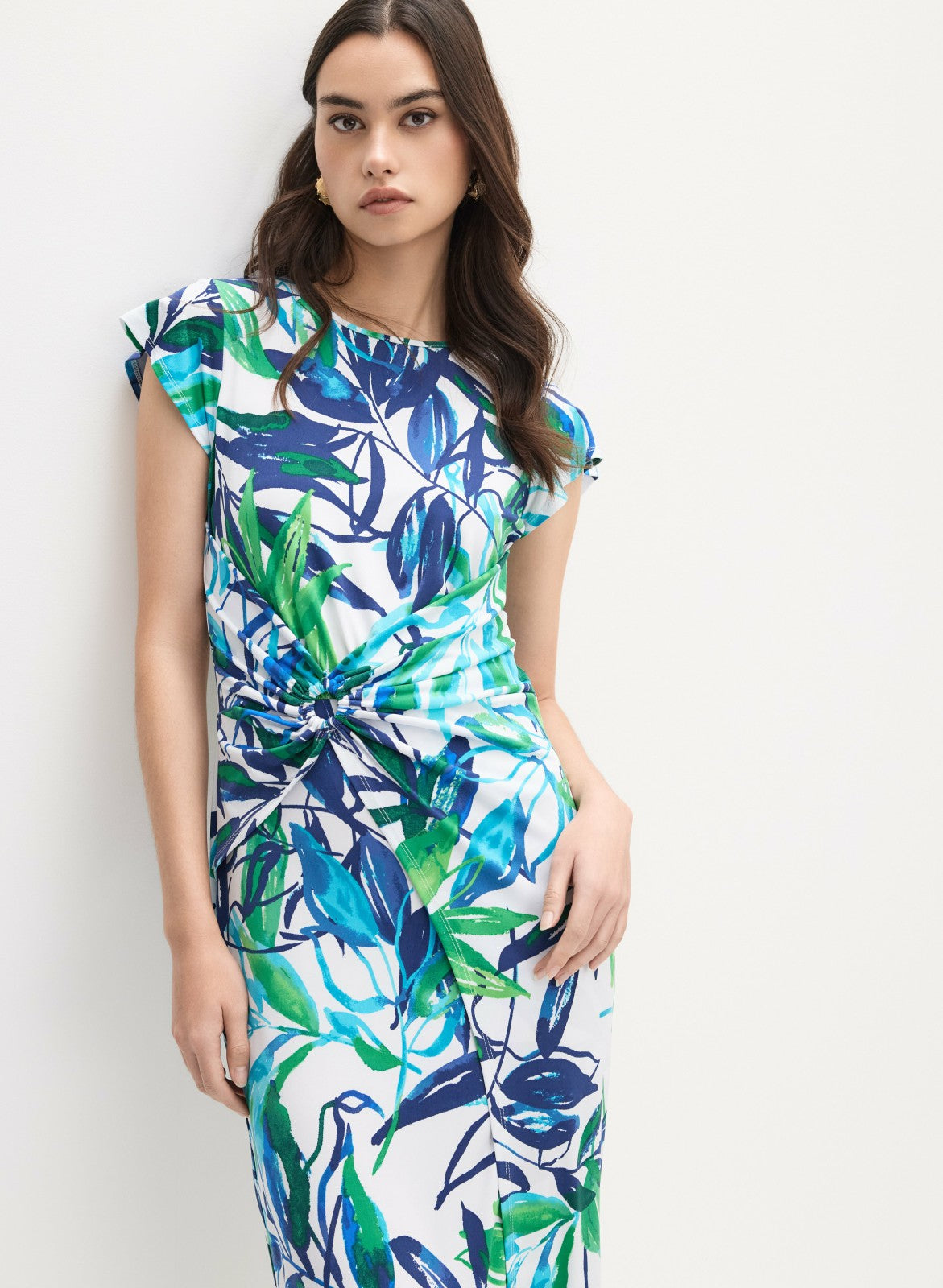Women Joseph Ribkoff - Floral Print Dress White Pattern | Melanie Lyne