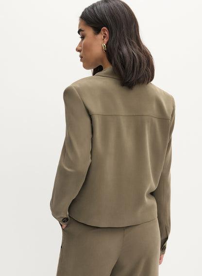 Women Twill Utility Jacket Capers | Melanie Lyne