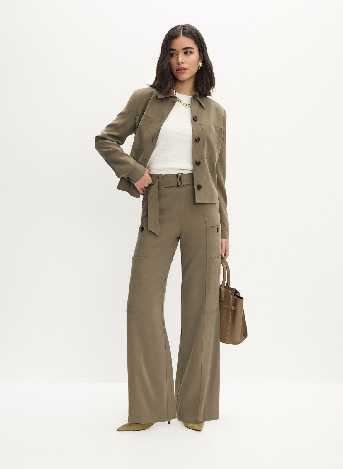 Women Twill Utility Jacket Capers | Melanie Lyne