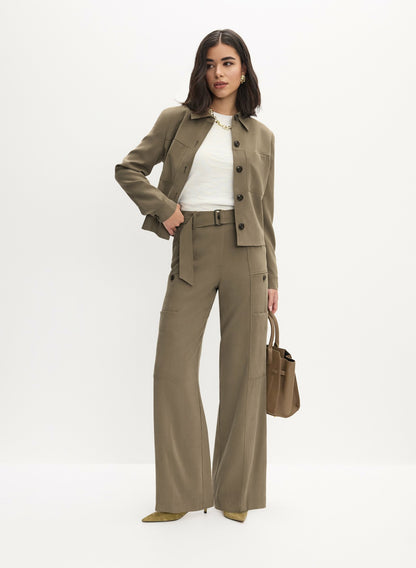 Women Twill Utility Jacket Capers | Melanie Lyne