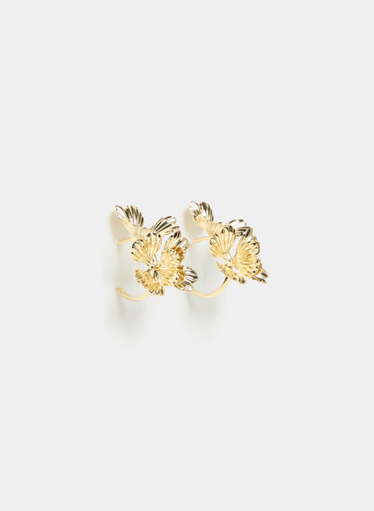 Women Floral Hoop Earrings Gold | Melanie Lyne