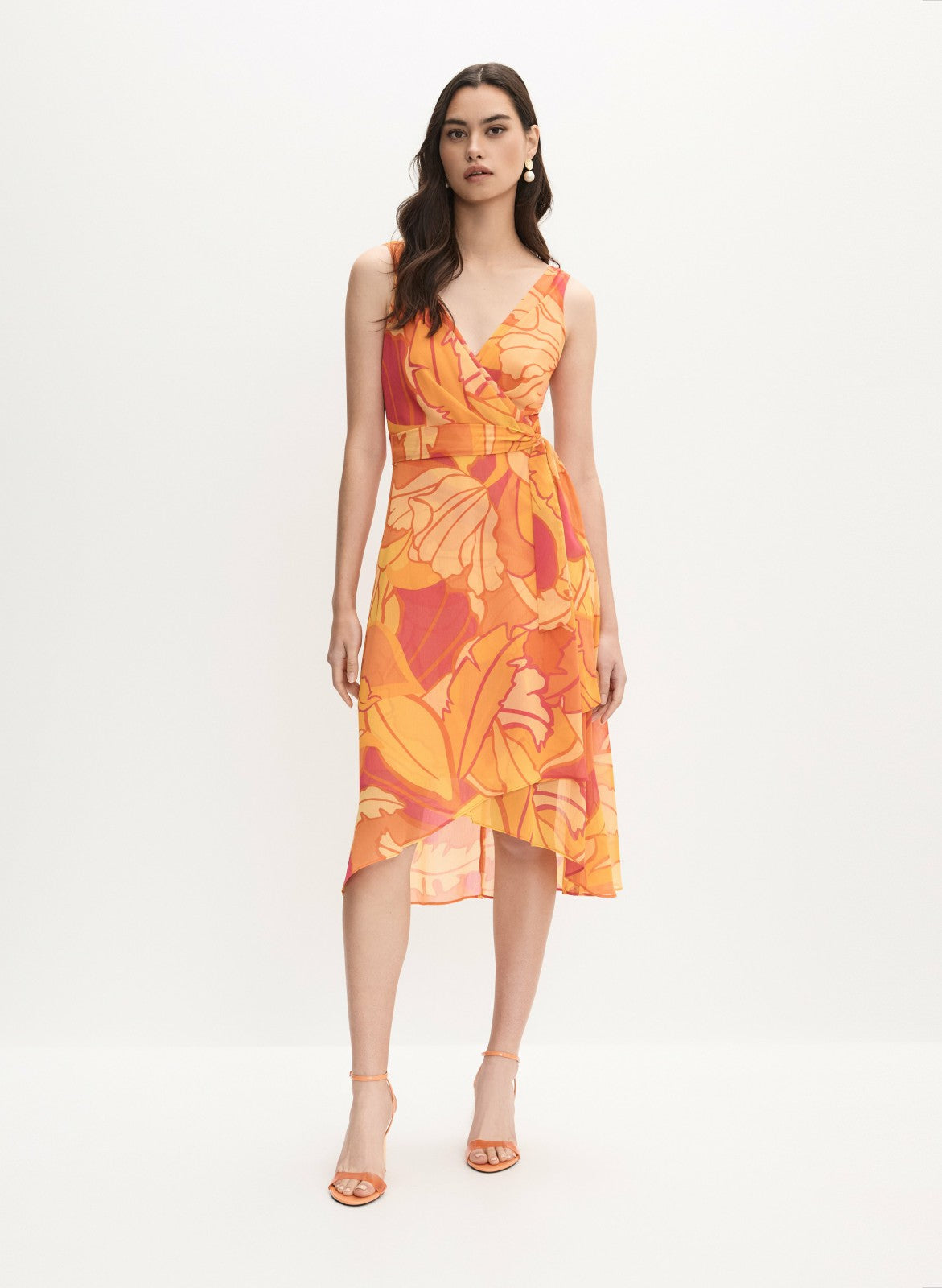 Women Joseph Ribkoff - Printed Chiffon Dress Multicolour | Melanie Lyne