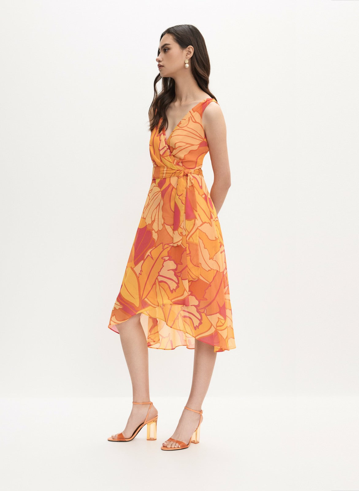 Women Joseph Ribkoff - Printed Chiffon Dress Multicolour | Melanie Lyne