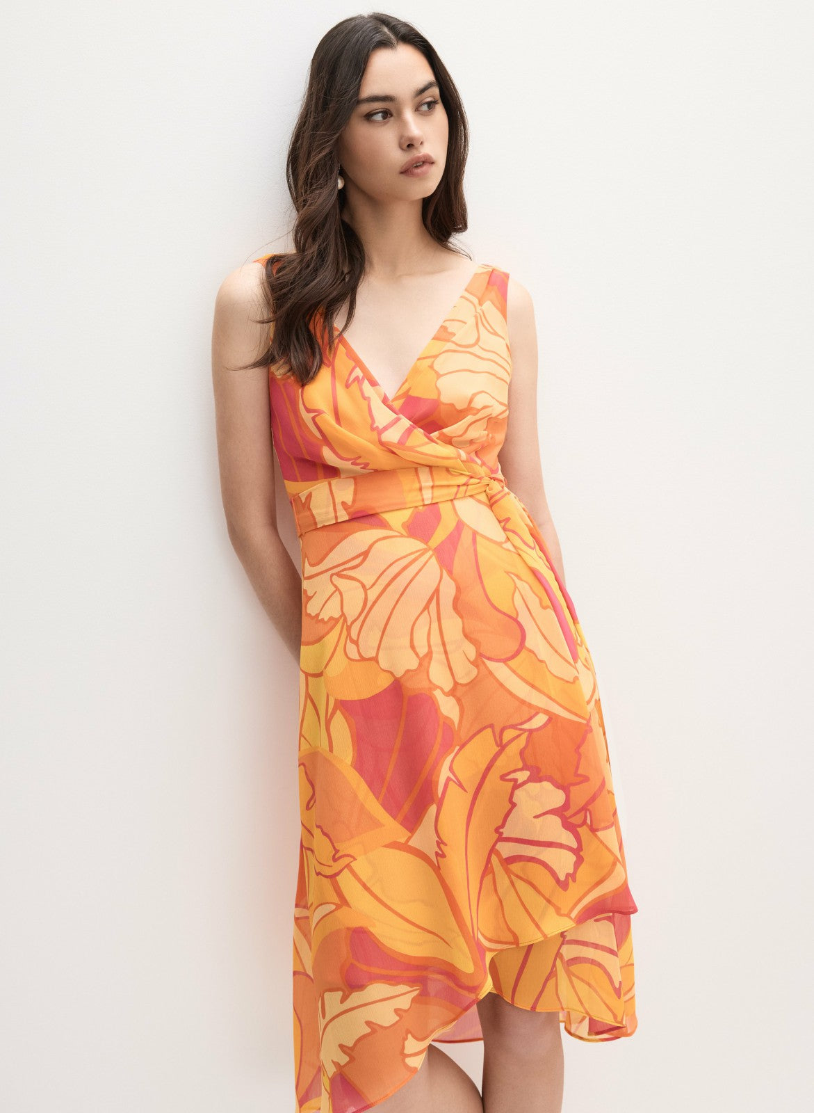 Women Joseph Ribkoff - Printed Chiffon Dress Multicolour | Melanie Lyne
