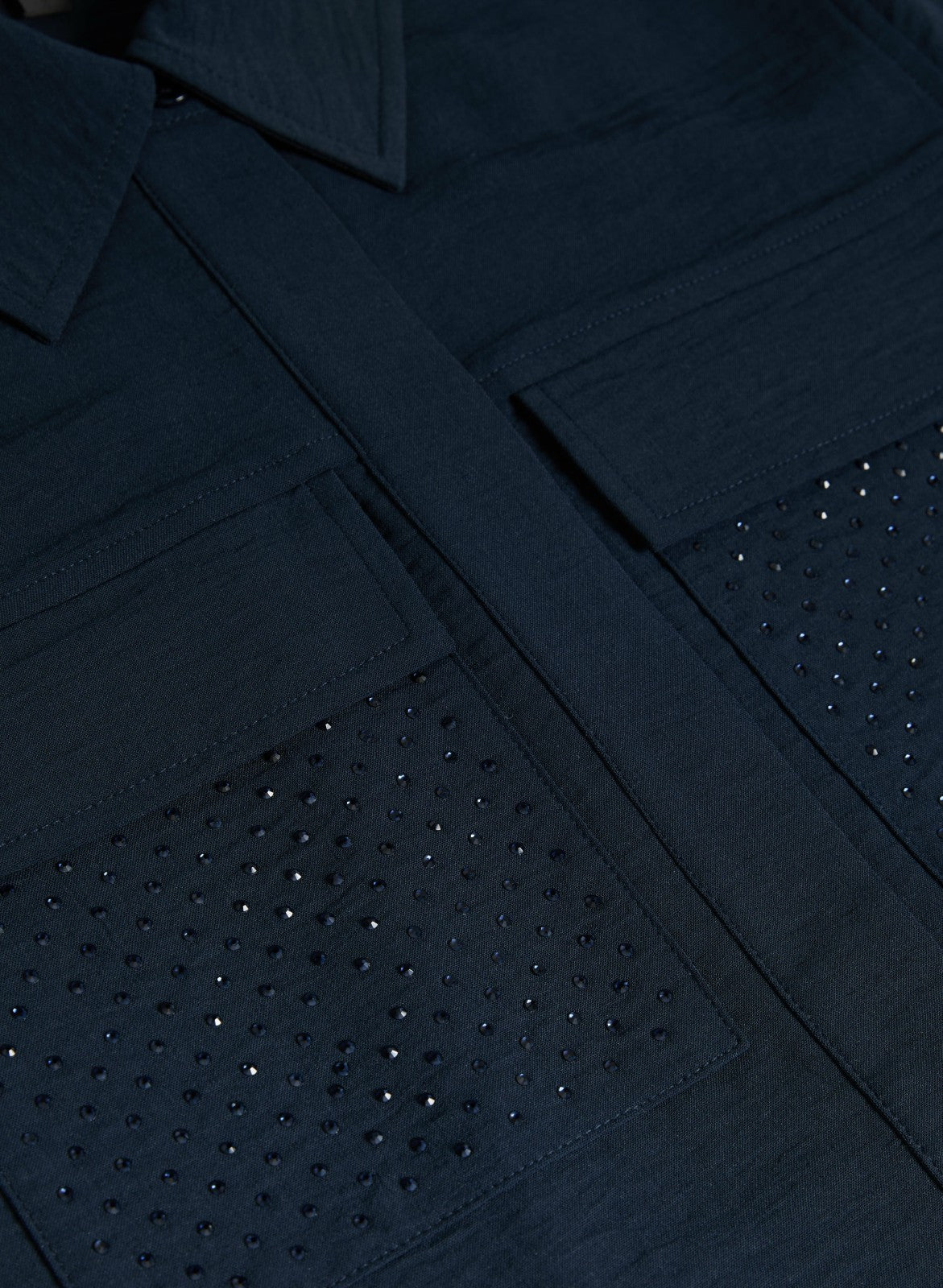 Women Utility Button-Up Blouse Peacock Blue | Melanie Lyne