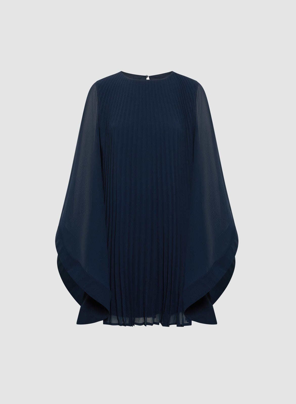 Women Pleated Chiffon Dress Peacock Blue | Melanie Lyne