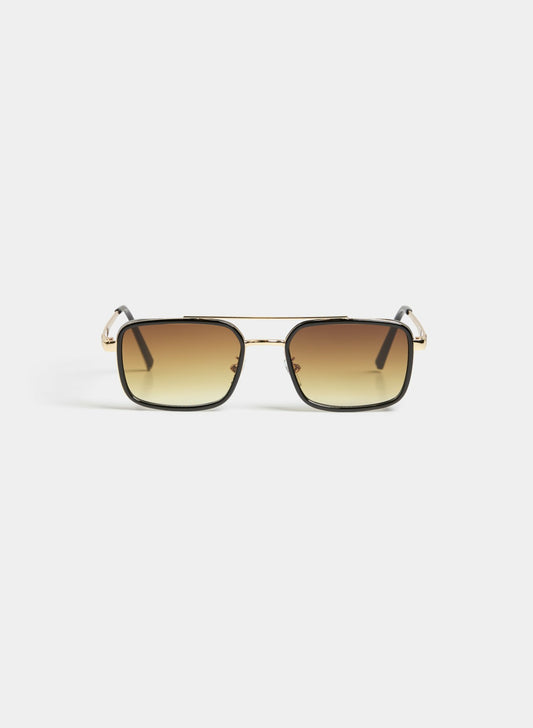 Women Rectangle Metal Sunglasses Black | Melanie Lyne
