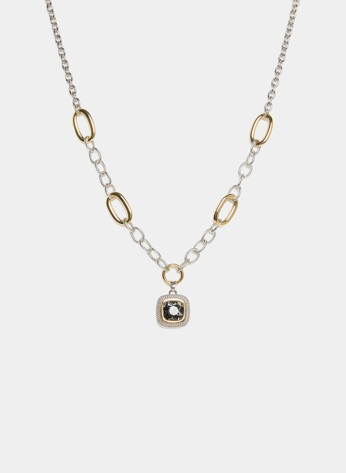Women Two-Tone Stone Pendant Necklace Yellow Pattern | Melanie Lyne