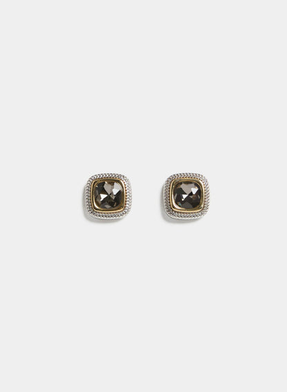 Women Faceted Square Stone Earrings Yellow Pattern | Melanie Lyne