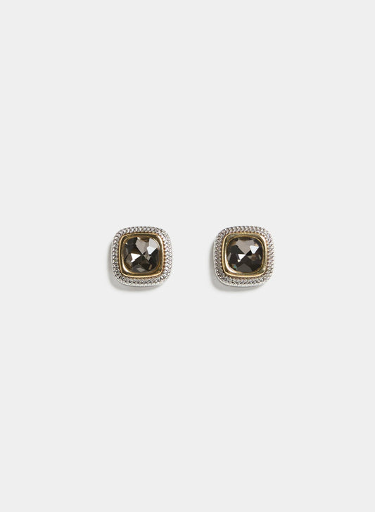Women Faceted Square Stone Earrings Yellow Pattern | Melanie Lyne