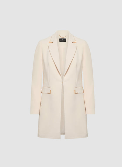 Women Long Metal Accent Jacket Stone | Melanie Lyne