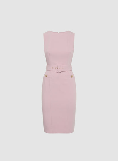 Women Belted Sheath Dress French Rose | Melanie Lyne