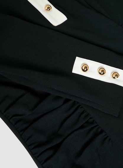 Women Contrast Collar Dress Black | Melanie Lyne