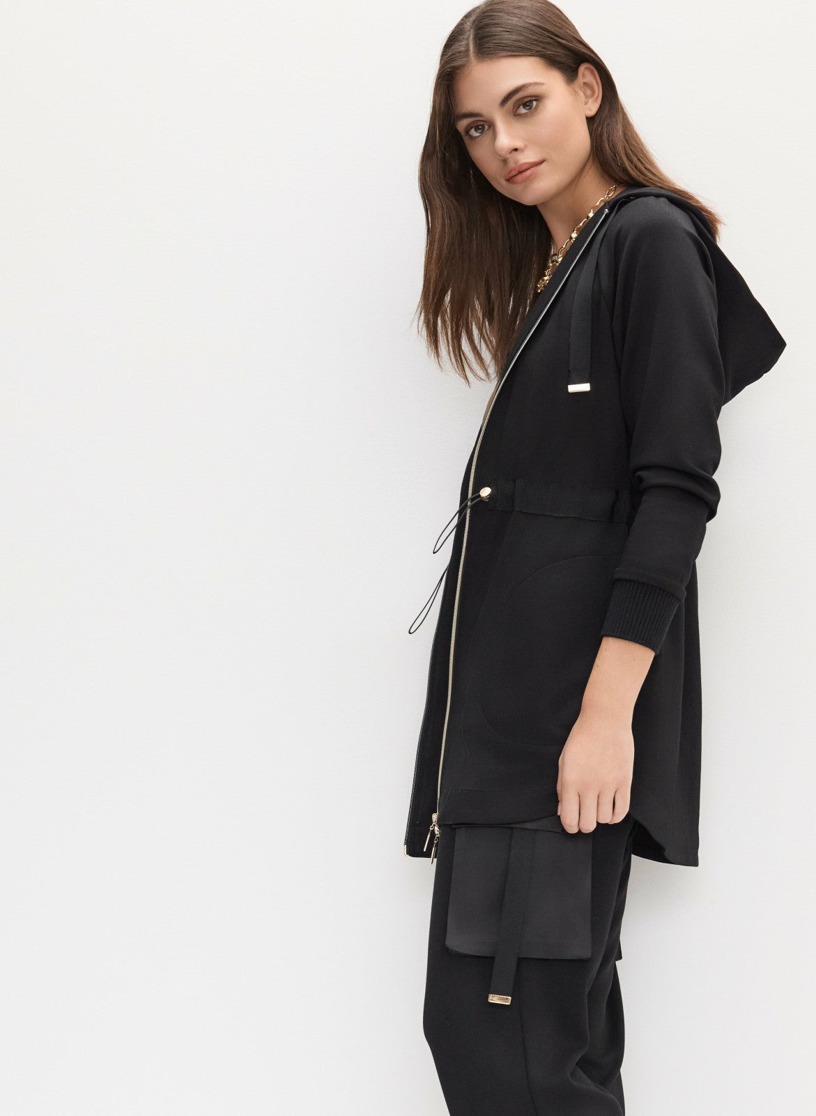 Women Lightweight Hooded Jacket Black | Melanie Lyne