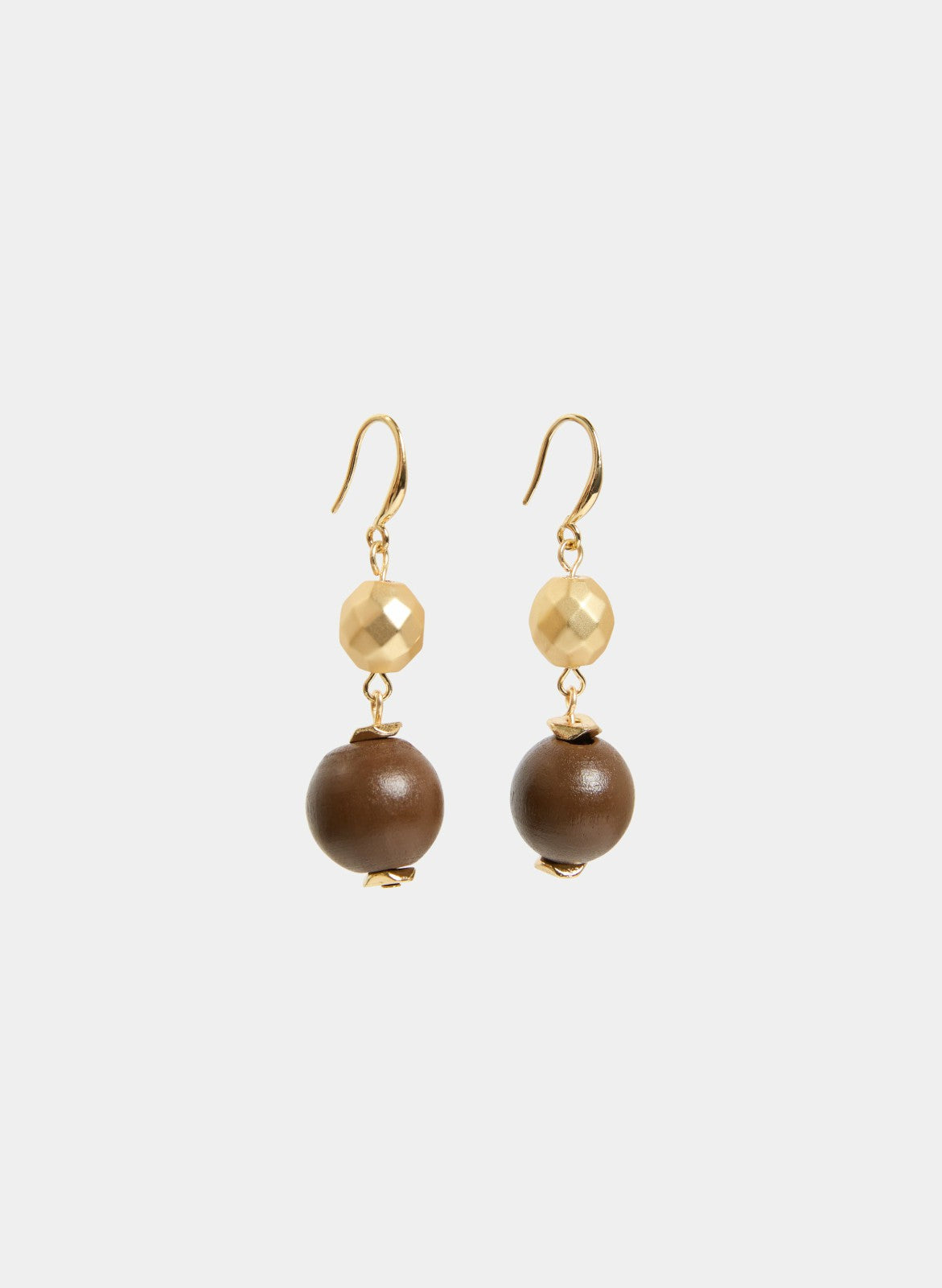 Women Wooden Bead Drop Earrings Sienna Brown | Melanie Lyne