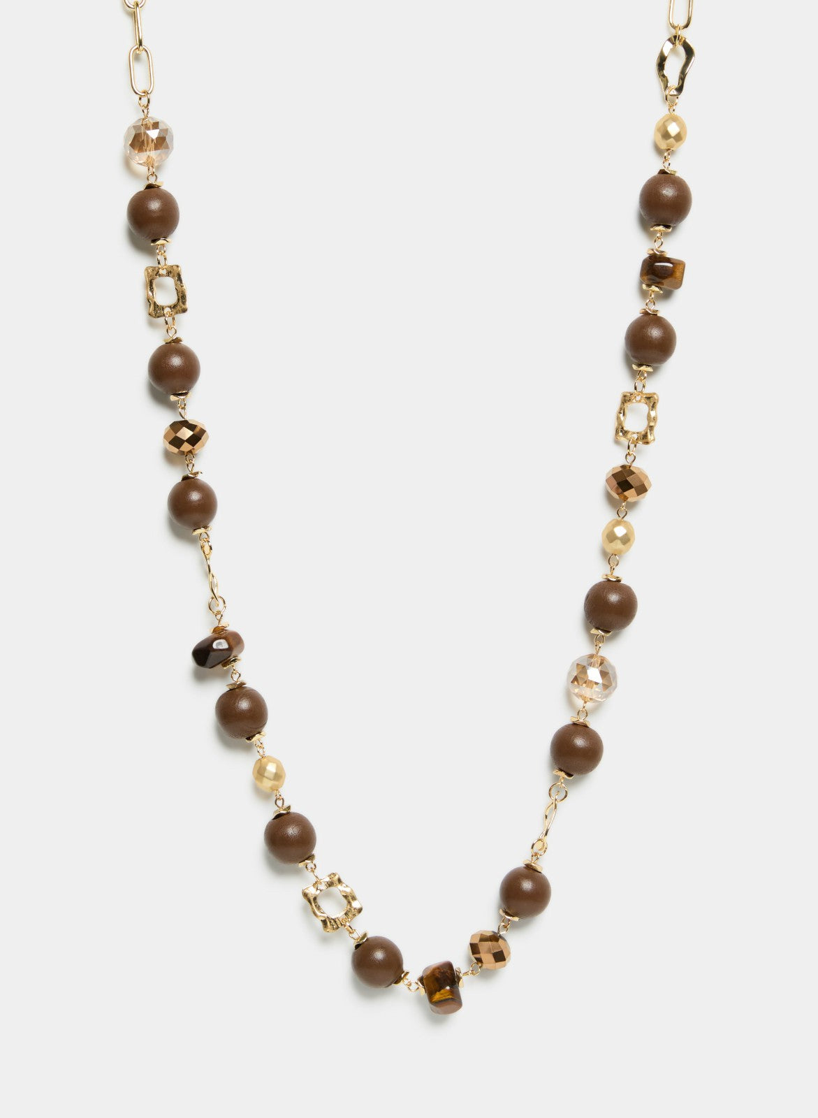 Women Beaded Chain Link Necklace Sienna Brown | Melanie Lyne