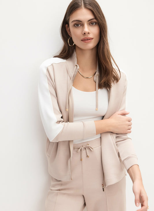Women Knit Zip-Up Jacket Stone | Melanie Lyne