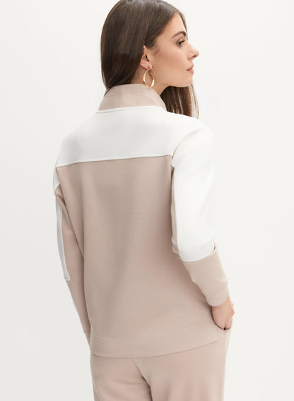 Women Knit Zip-Up Jacket Stone | Melanie Lyne
