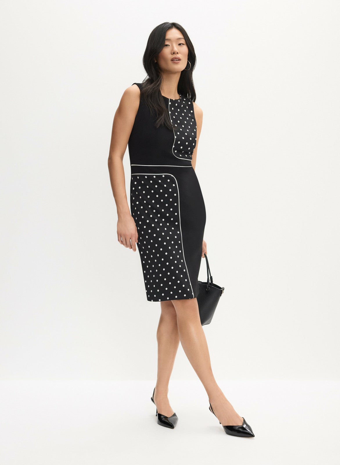 Women Joseph Ribkoff - Placement Polka Dot Print Dress Black Pattern | Melanie Lyne