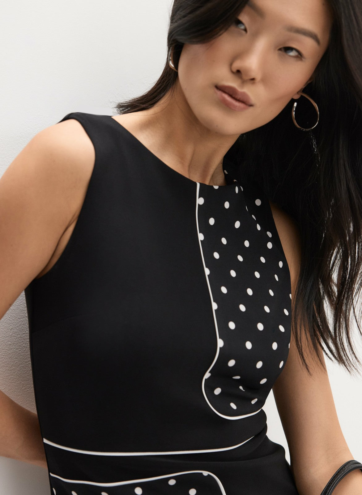Women Joseph Ribkoff - Placement Polka Dot Print Dress Black Pattern | Melanie Lyne