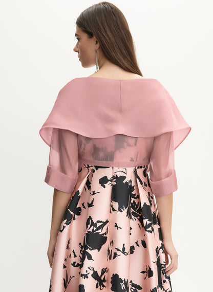Women Tie-Front Organza Bolero French Rose | Melanie Lyne