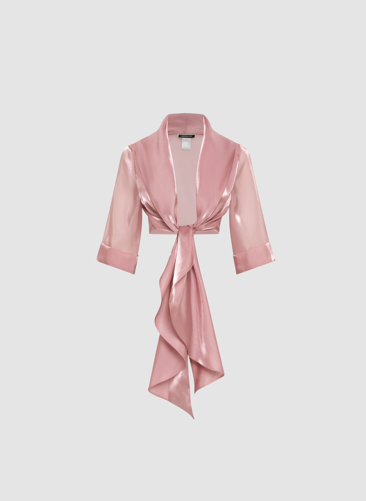 Women Tie-Front Organza Bolero French Rose | Melanie Lyne