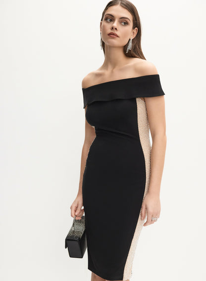 Women Beaded Mesh Panel Dress Multicolour | Melanie Lyne