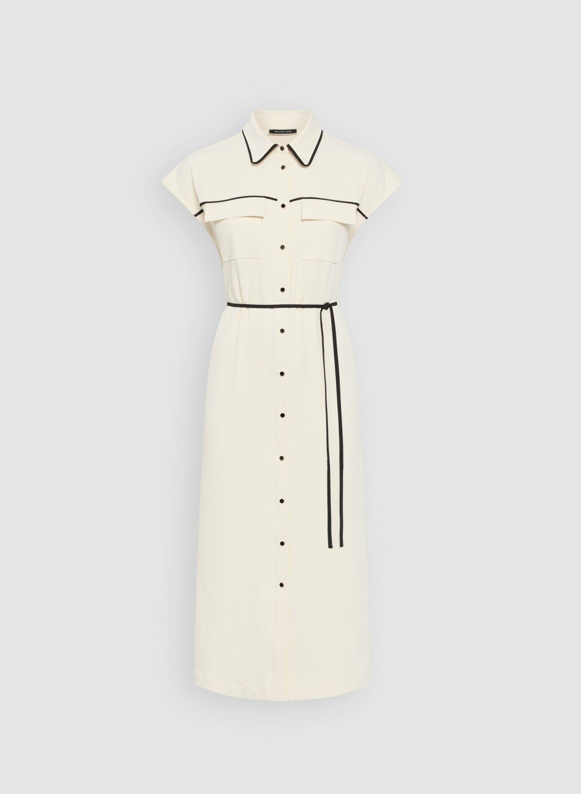 Women Contrast Trim Shirt Dress Alabaster | Melanie Lyne