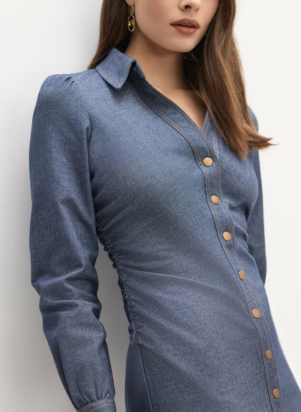 Women Chambray Midi Dress Rinse Tint | Melanie Lyne
