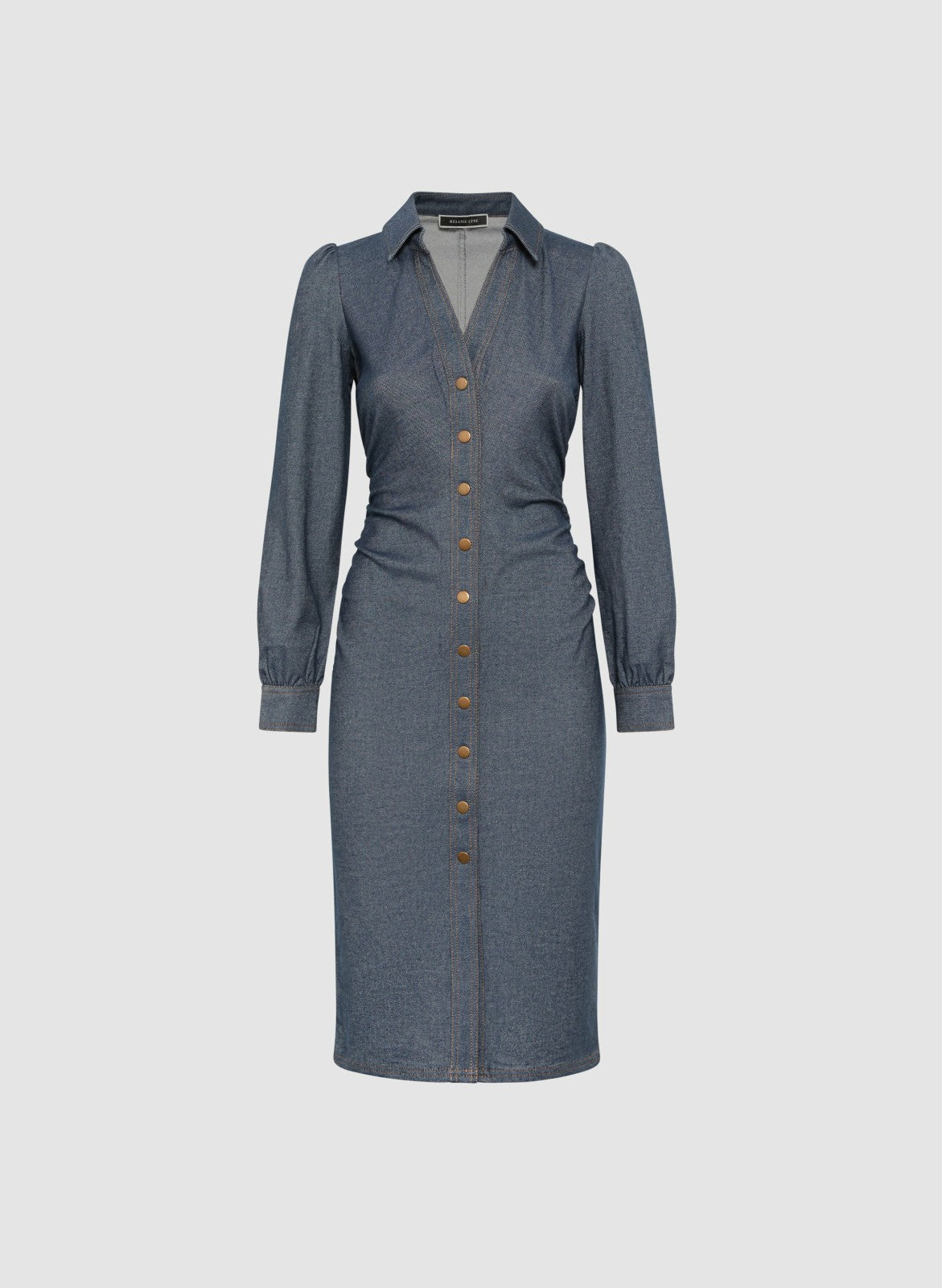 Women Chambray Midi Dress Rinse Tint | Melanie Lyne