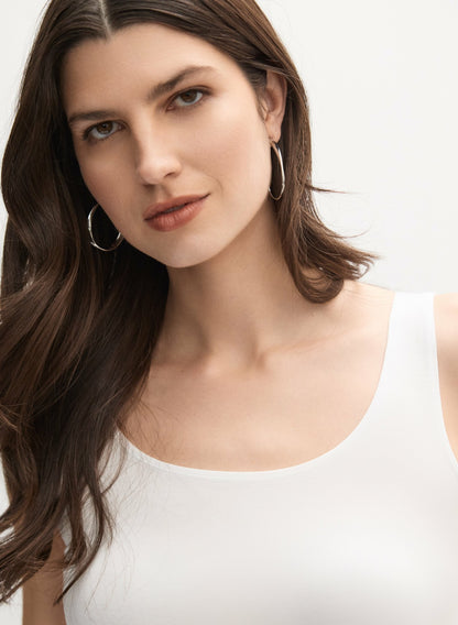 Women Scoop Neck Tank Top White | Melanie Lyne