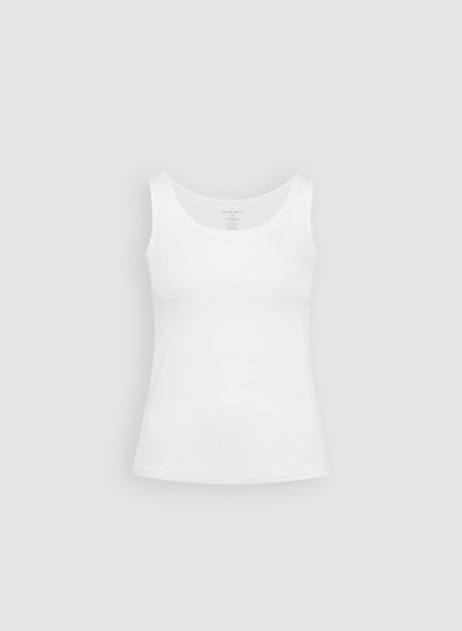 Women Scoop Neck Tank Top White | Melanie Lyne