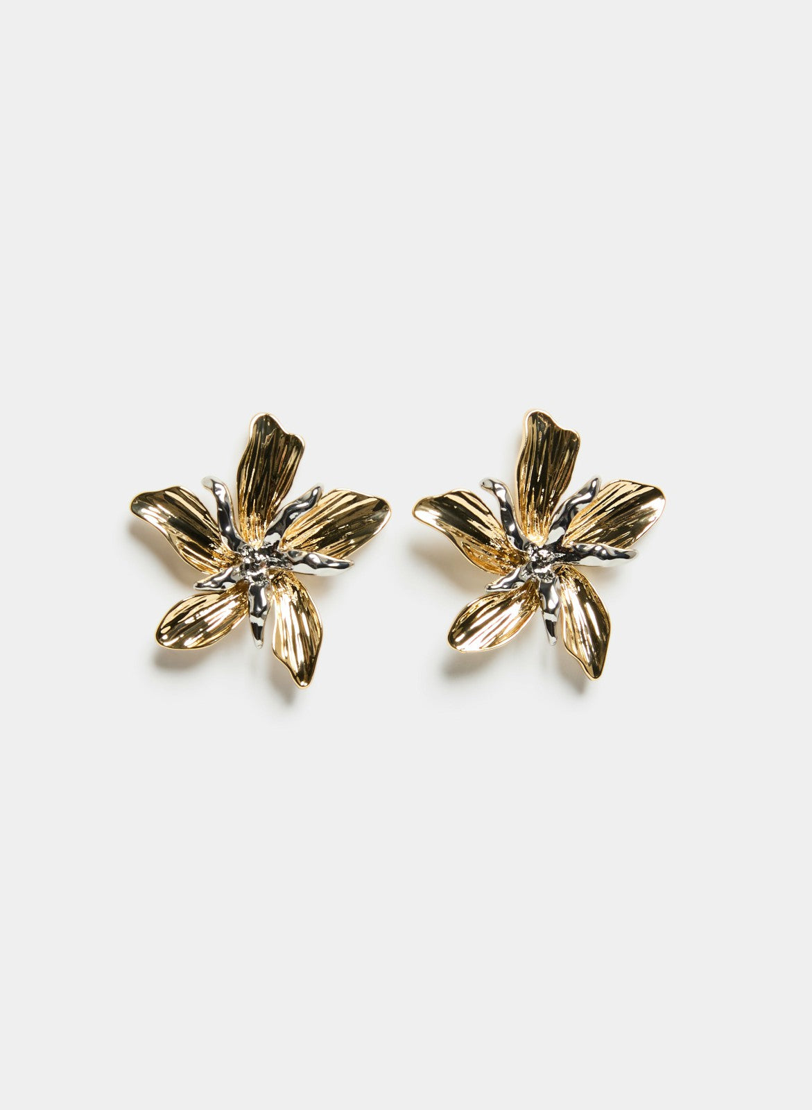 Women Two-Tone Floral Earrings Gold | Melanie Lyne