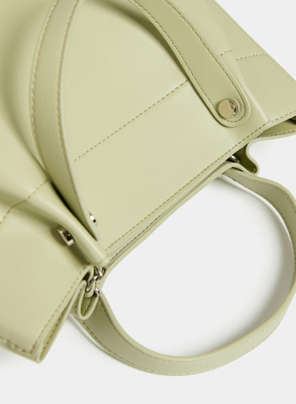 Women Layered Chain Detail Satchel Handbag Pistachio Green | Melanie Lyne