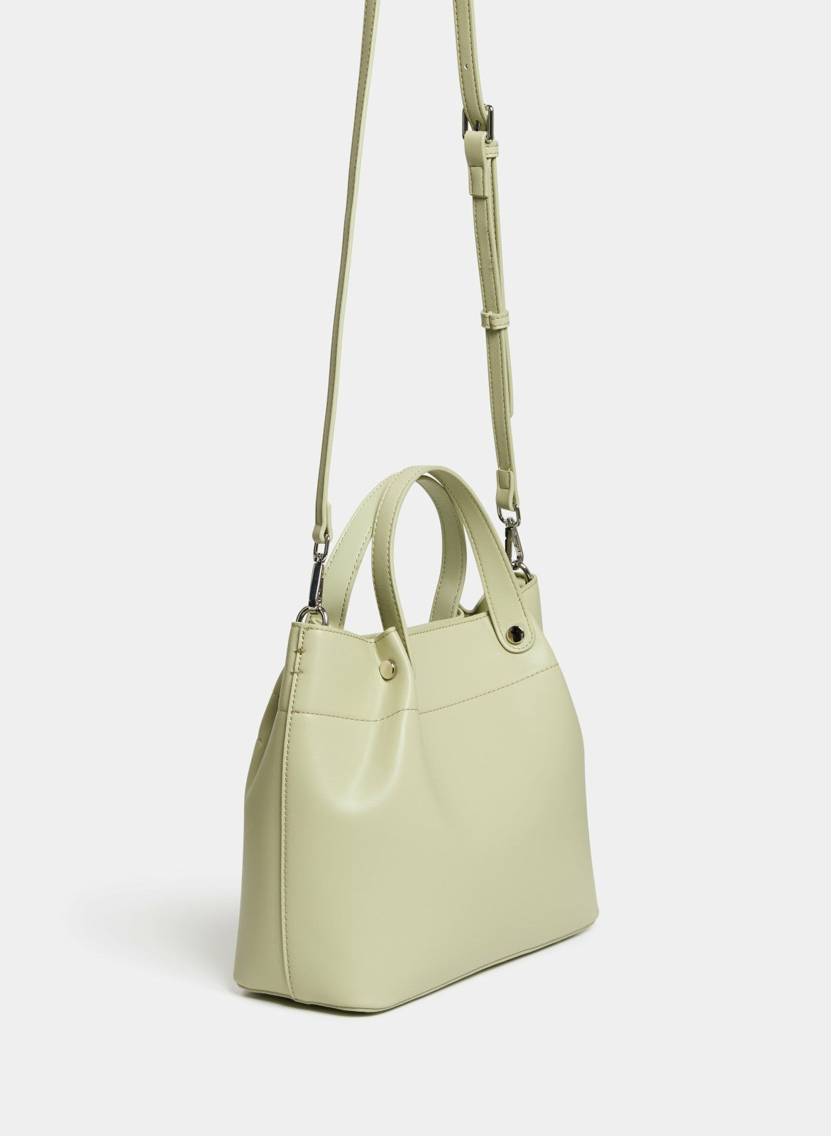 Women Layered Chain Detail Satchel Handbag Pistachio Green | Melanie Lyne