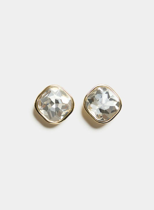 Women Crystal Stud Earrings Gold | Melanie Lyne