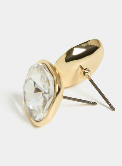 Women Crystal Stud Earrings Gold | Melanie Lyne