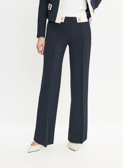 Women Flare Leg Pants Dark Navy | Melanie Lyne