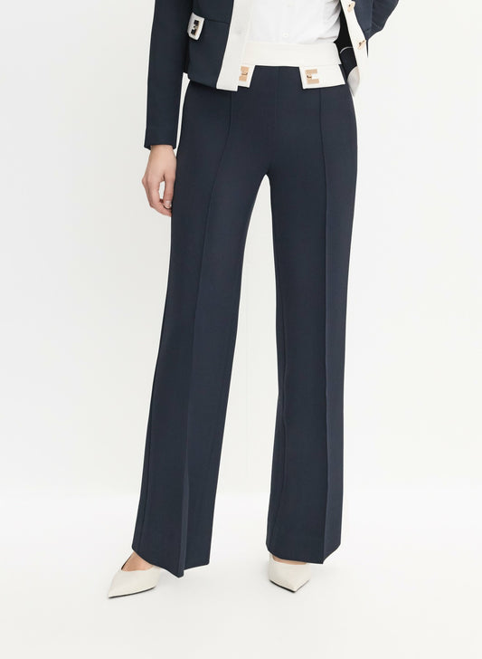 Women Flare Leg Pants Dark Navy | Melanie Lyne