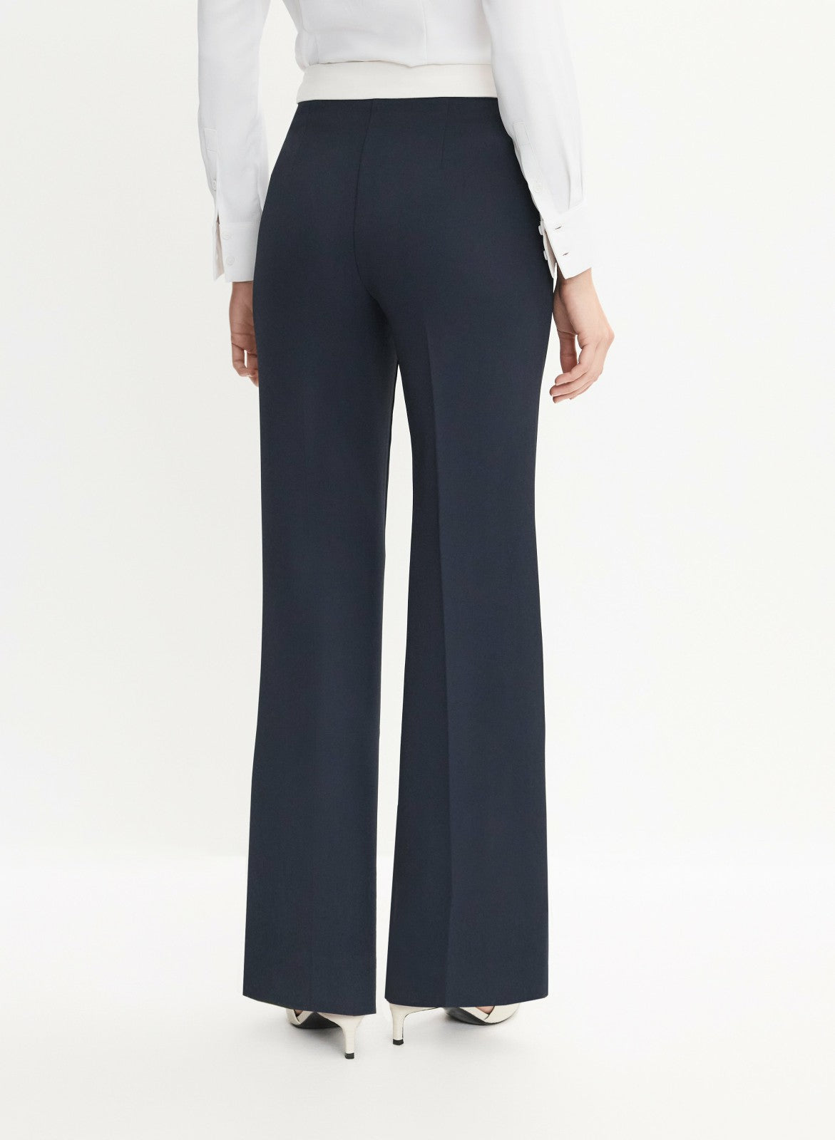 Women Flare Leg Pants Dark Navy | Melanie Lyne