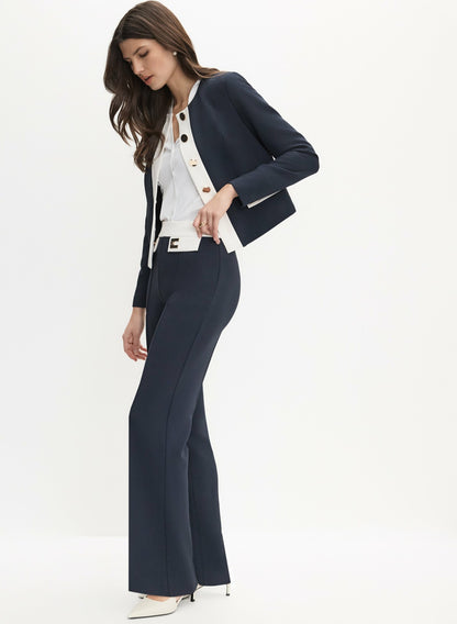 Women Flare Leg Pants Dark Navy | Melanie Lyne
