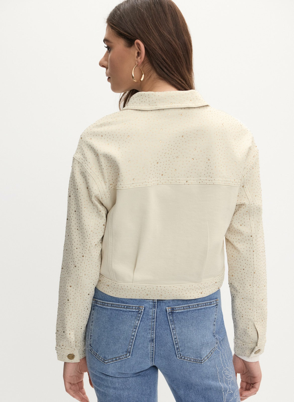 Women Embellished Denim Jacket Alabaster | Melanie Lyne